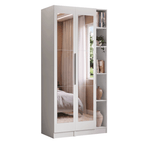 Guarda-Roupa Modulado 2 Portas com Espelhos 5 Nichos Branco Neo Madesa 01