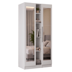 Guarda-Roupa Modulado 2 Portas com Espelhos 5 Nichos Branco Neo Madesa 02