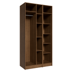 Guarda-Roupa Modulado 2 Portas com Espelhos 5 Nichos Rustic/Crema Neo Madesa 02