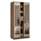 Guarda-Roupa Modulado 2 Portas com Espelhos 5 Nichos Rustic/Crema Neo Madesa 02