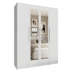 Guarda-Roupa Modulado com Espelhos 160 cm 4 Portas Branco Neo Madesa