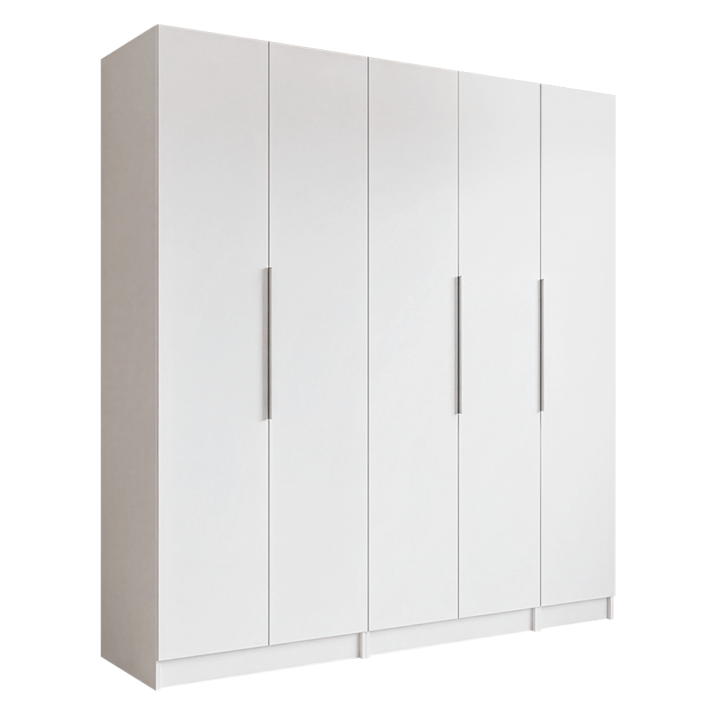 Guarda-Roupa Modulado 200 cm 5 Portas 2 Gavetas Branco Neo Madesa 02