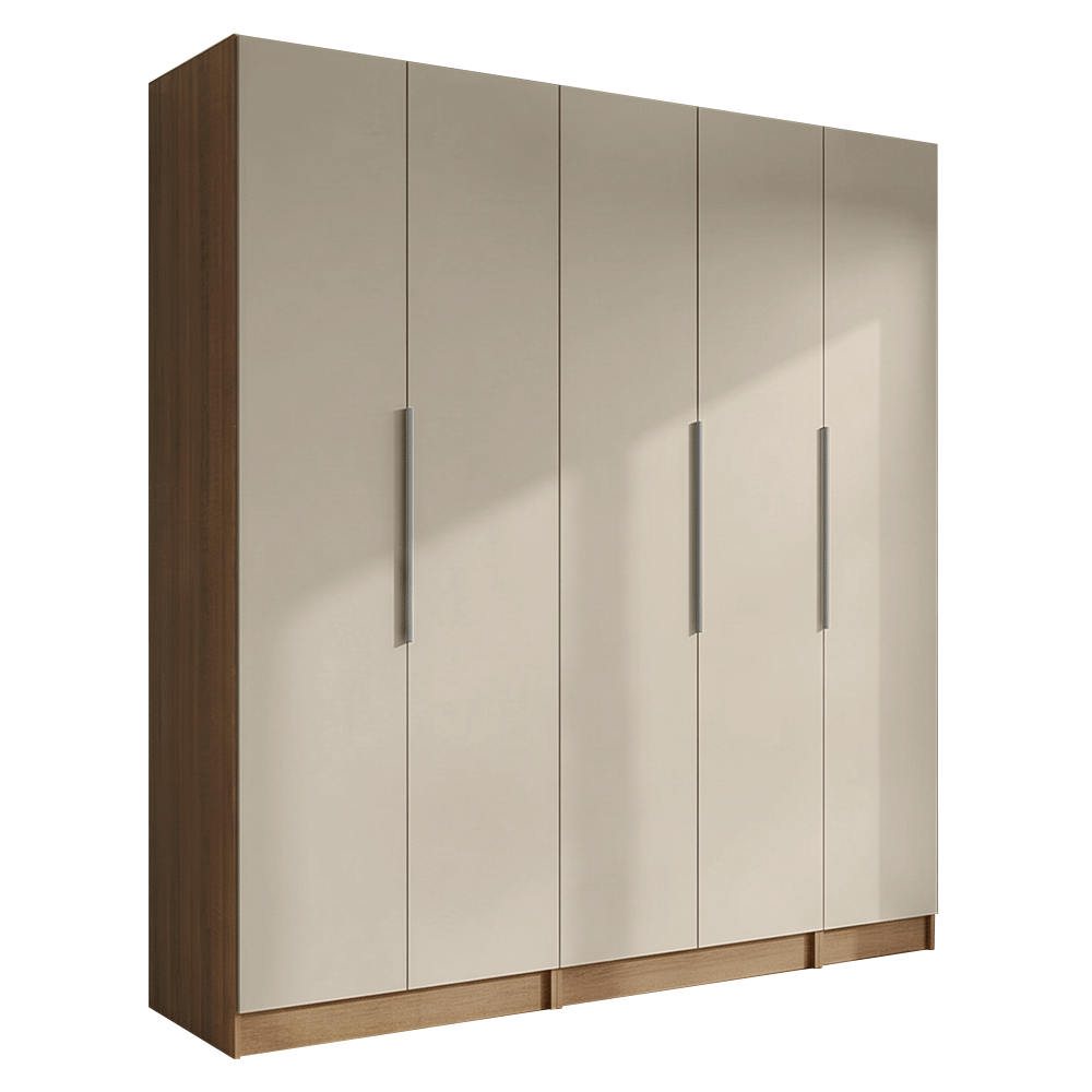 Guarda-Roupa Modulado 200 cm 5 Portas 2 Gavetas Rustic/Crema Neo Madesa 02