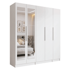 Guarda-Roupa Modulado 200 cm 5 Portas com Espelhos 2 Gavetas Branco Neo Madesa 02