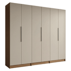 Guarda-Roupa Modulado 240 cm 6 Portas 4 Gavetas Rustic/Crema Neo Madesa 01