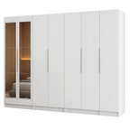Guarda-Roupa Modulado 280 cm 7 Portas com Espelhos 4 Gavetas Branco Neo Madesa 01