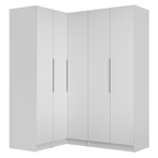 Guarda-Roupa Modulado de Canto 310 cm 5 Portas 2 Gavetas Branco Neo Madesa 01