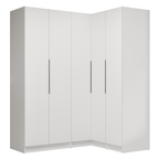 Guarda-Roupa Modulado de Canto 310 cm 5 Portas 2 Gavetas Branco Neo Madesa 02