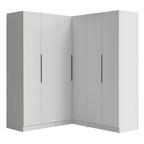 Guarda-Roupa Modulado de Canto 350 cm 6 Portas 4 Gavetas Branco Neo Madesa 01