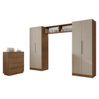Quarto Infantil com 2 Guarda-Roupas Neo 2 Aéreos 1 Cômoda Rustic/Crema Madesa 03