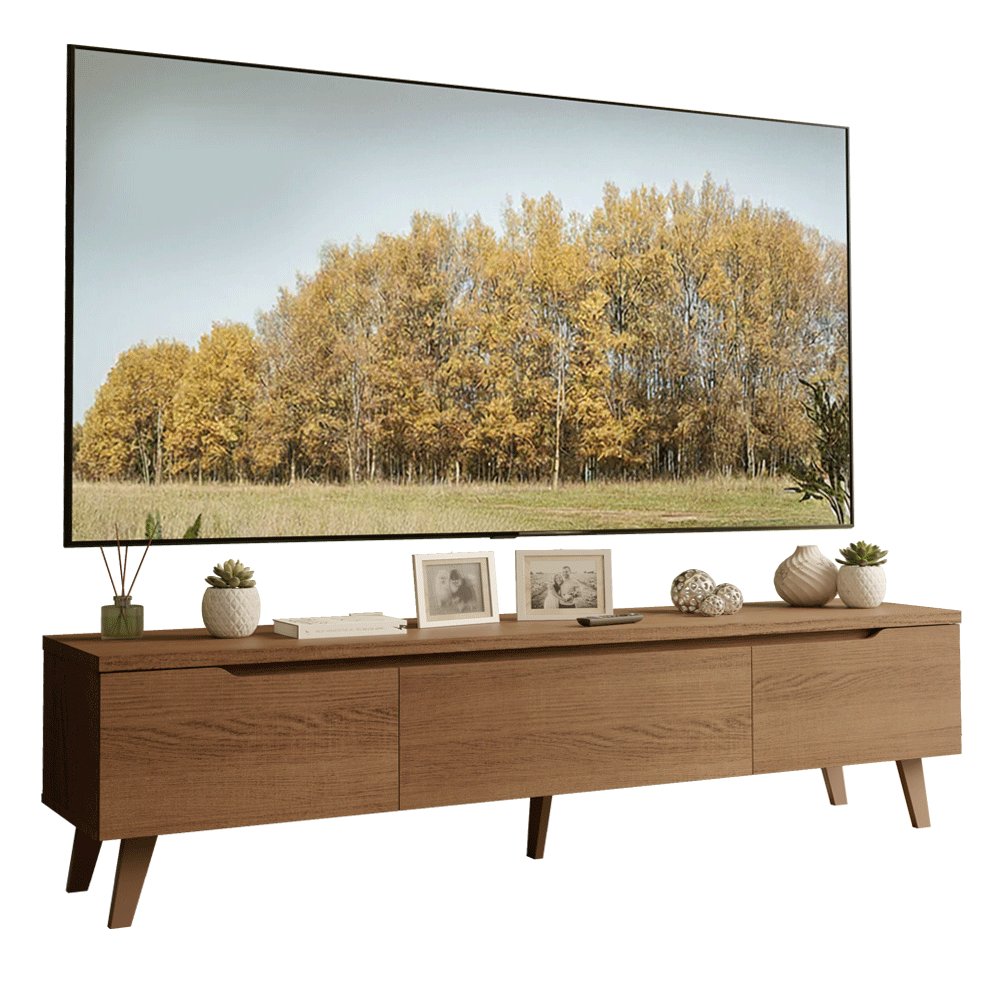 Rack para TV até 80 Polegadas 180 cm 2 Portas 1 Gaveta Rustic Nilo Madesa