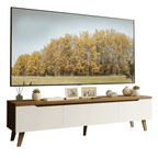 Rack para TV até 80 Polegadas 180 cm 2 Portas 1 Gaveta Rustic/Branco Nilo Madesa