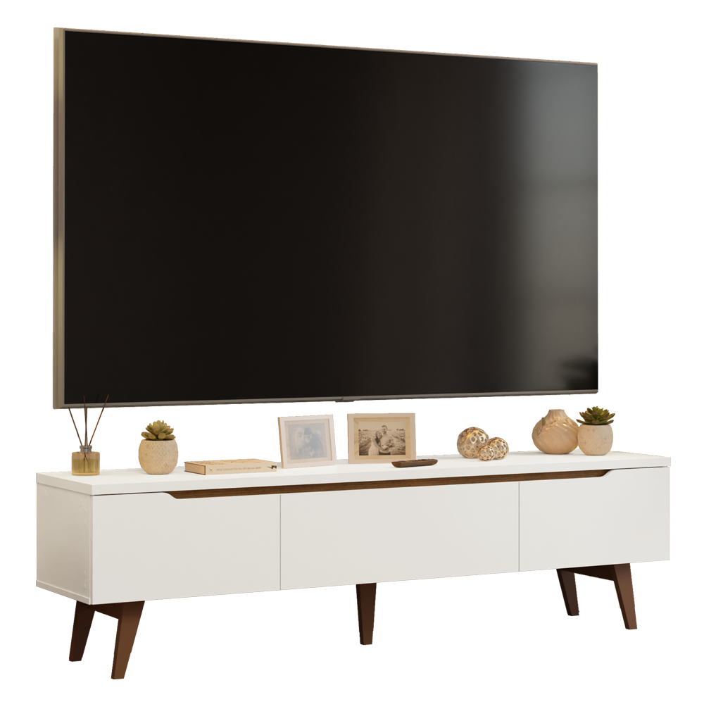 Rack para TV até 80 Polegadas 180cm 2 Portas 1 Gaveta Branco
