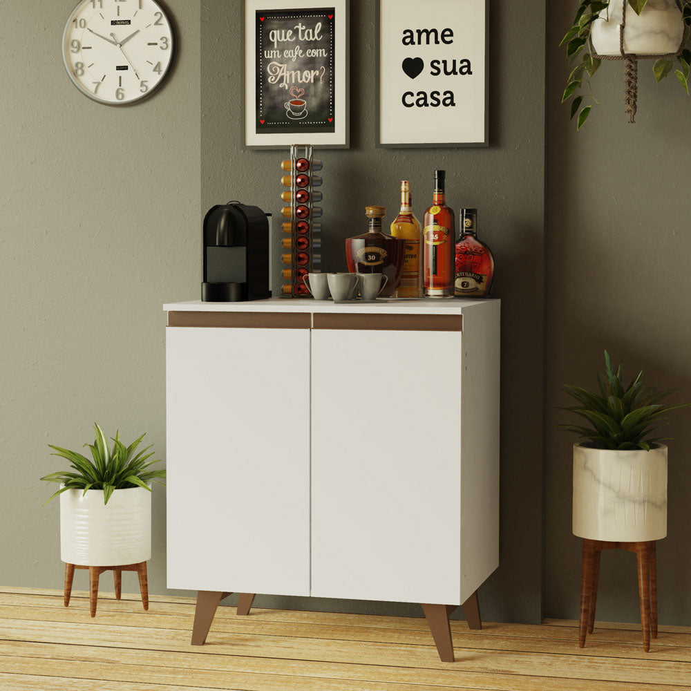 Balcão Cantinho do Café Madesa Reims 70 cm 2 Portas Branco