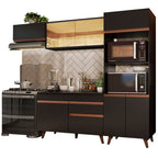 Armário de Cozinha Completa 260cm Preto Reims Madesa XA01