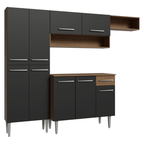 Armário de Cozinha Completa 229cm Rustic/Preto Emilly Madesa XT