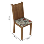 Conjunto Sala de Jantar Madesa Magda Mesa Tampo de Vidro com 4 Cadeiras Rustic/Floral Hibiscos