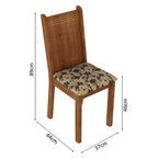 Conjunto Sala de Jantar Madesa Rute Mesa Tampo de Madeira com 4 Cadeiras Rustic/Bege Marrom