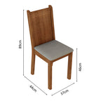 Conjunto Sala de Jantar Madesa Rute Mesa Tampo de Madeira com 4 Cadeiras Rustic/Sintético Bege