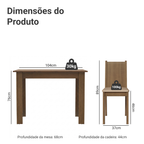 Conjunto Sala de Jantar Madesa Rute Mesa Tampo de Madeira com 4 Cadeiras Rustic/Sintético Bege
