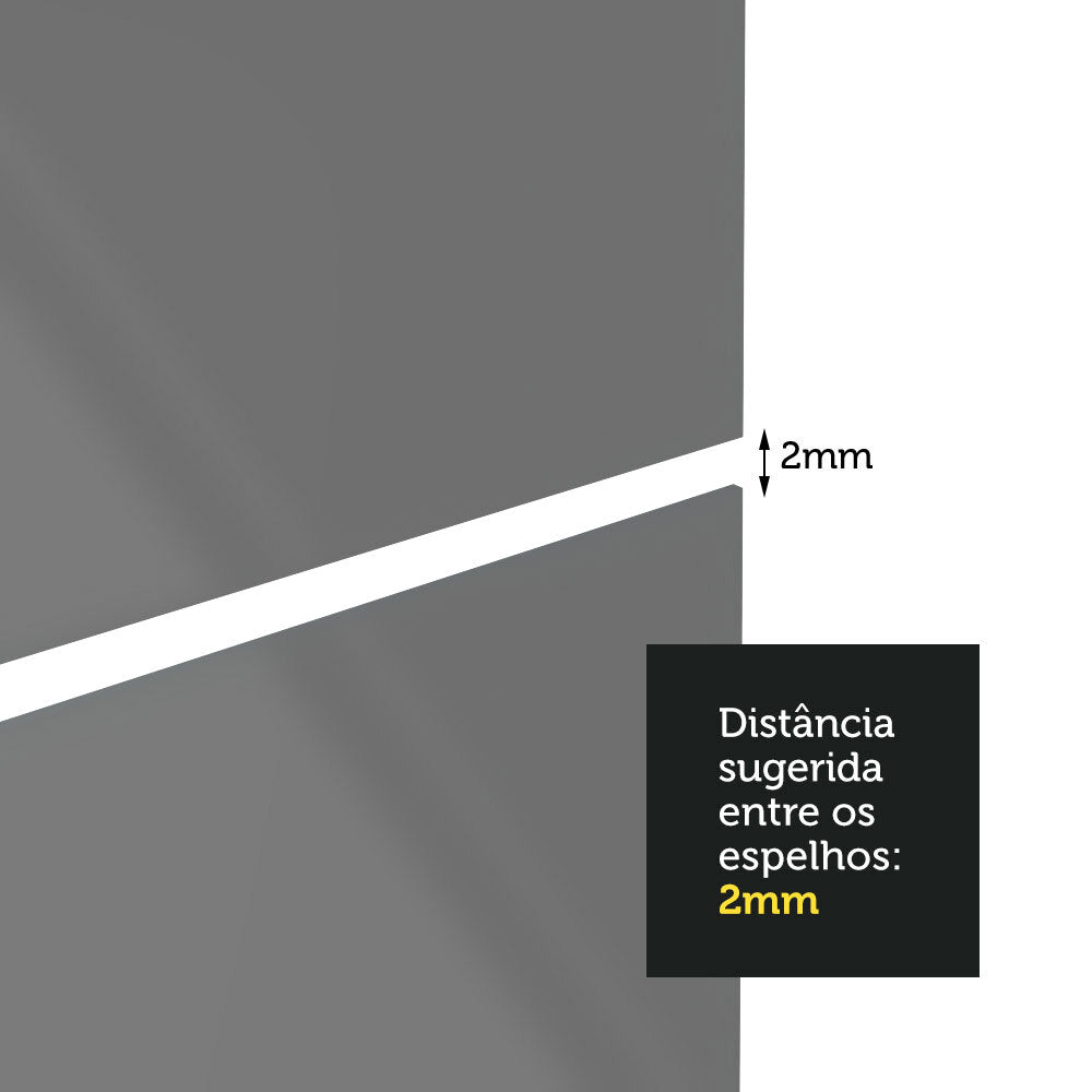 Kit Madesa com 6 Espelhos de 26,2 x 58,5 cm para Guarda-Roupa