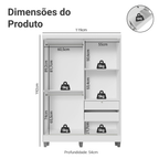 Guarda-Roupa Solteiro Madesa Luke 2 Portas de Correr com Espelho com Pés Branco
