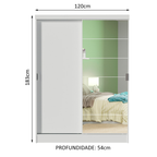 Guarda-Roupa Infantil Madesa Nick 2 Portas de Correr com Espelho Branco