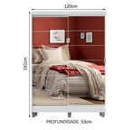 Guarda-Roupa Solteiro Madesa Luke 2 Portas de Correr de Espelho com Pés Branco