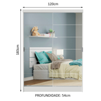 Guarda-Roupa Infantil Madesa Nick 2 Portas de Correr de Espelho Branco