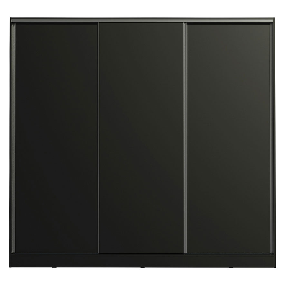 Guarda-Roupa Casal 100% MDF Madesa Royale 3 Portas de Correr Preto