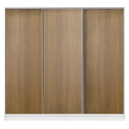 Guarda-Roupa Casal 100% MDF Madesa Royale 3 Portas de Correr Branco/Rustic