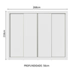 Guarda-Roupa Casal Madesa Montana 4 Portas de Correr Branco