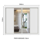 Guarda-Roupa Casal Madesa Montana 4 Portas de Correr com Espelho Branco