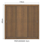 Guarda-Roupa Casal Madesa Lyon Plus 3 Portas de Correr 4 Gavetas Rustic