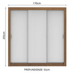 Guarda-Roupa Casal Madesa Lyon 3 Portas de Correr 2 Gavetas Rustic/Branco