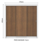 Guarda-Roupa Casal Madesa Mônaco 3 Portas de Correr Branco/Rustic