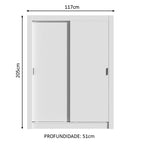 Guarda-Roupa Solteiro Madesa Dallas Plus 2 Portas de Correr 4 Gavetas Branco