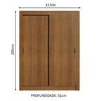 Guarda-Roupa Solteiro Madesa Denver 2 Portas de Correr Rustic
