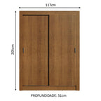 Guarda-Roupa Solteiro Madesa Dallas Plus 2 Portas de Correr 4 Gavetas Rustic