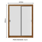 Guarda-Roupa Solteiro Madesa Denver 2 Portas de Correr Rustic/Branco