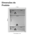Guarda-Roupa Solteiro Madesa Denver 2 Portas de Correr com Espelho Branco/Preto