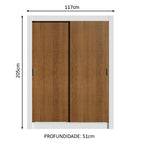 Guarda-Roupa Solteiro Madesa Dallas 2 Portas de Correr 2 Gavetas Branco/Rustic