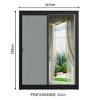 Guarda-Roupa Solteiro Madesa Denver 2 Portas de Correr com Espelho Preto/Cinza