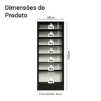 Sapateira Armário Multiuso Madesa Isis 1 Porta Preto