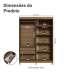 Guarda-Roupa Closet com Pés 2 Gavetas 121 cm Rustic Venus Madesa