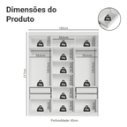 Guarda-Roupa Closet 4 Gavetas 180 cm Branco Venus Madesa