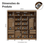 Guarda-Roupa Closet com Pés 4 Gavetas 216cm Rustic Venus Madesa