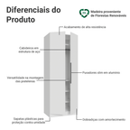 Guarda-Roupa Modulado 2 Portas 4 Prateleiras 1 Cabideiro Branco Neo Madesa
