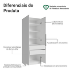 Guarda-Roupa Modulado 2 Portas 2 Gavetas 4 Prateleiras Branco Neo Madesa