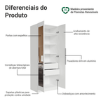 Guarda-Roupa Modulado 2 Portas com Espelho 2 Gavetas 4 Prateleiras Branco Neo Madesa